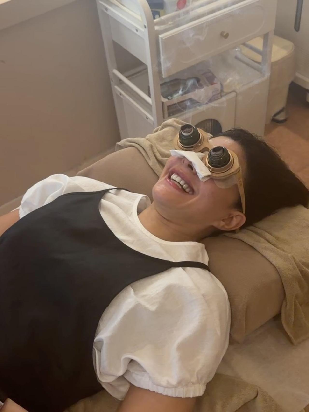 Jacqueline Fernandez shares a glimpse of her spa day, enjoying a soothing facial with steam as she refreshes.